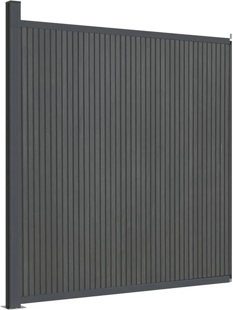 vidaXL Zaunelement aus WPC und Aluminium in Grau, B/H: 173 x 186 cm - Bild 1