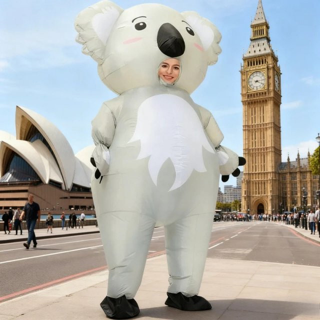 Hangchen Family Aufblasbares Koala-Kostüm, Rollenspiel-Cosplay-Anzug - Bild 1