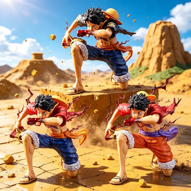 Bandai One Piece Luffy, Actionfiguren, PVC-Statue, 12cm - Bild 1