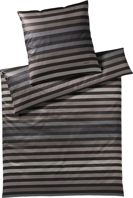 JOOP! Bettwäsche aus Mako-Satin in Beige und Grau mit Bettbezug und Kissenbezug, B/H: 155 x 220 cm und 80 x 80 cm - Bild 1