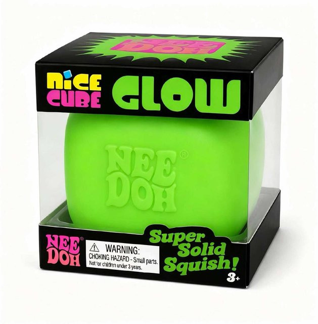 NeeDoh Eiswürfel-Knetspielzeug, Luminous black, leuchtet im Dunkeln - Bild 1
