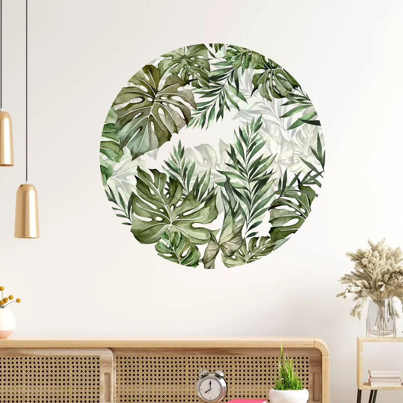 BRUP Wandaufkleber mit floralen Aquarell-Pflanzenblättern in Grün im Bohemian Design für Wohnzimmer, Schlafzimmer und Kinderzimmer - Bild 2