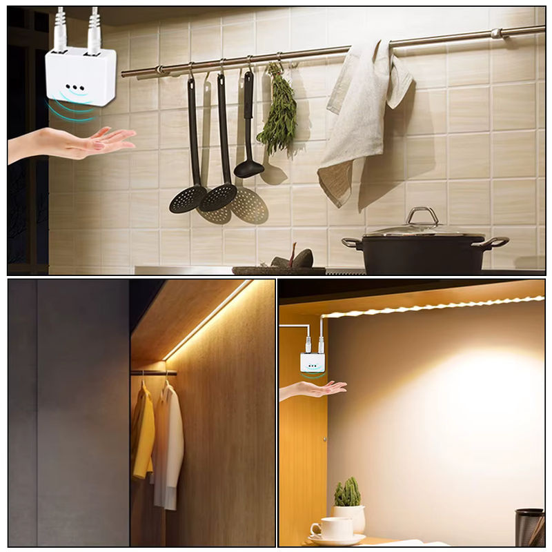 Aamasun LED Streifen mit Hand-Wisch-Sensor, dimmbar und wasserdicht, weiß, 12V DC, ideal für Küche, Schrank und Treppen - Bild 3