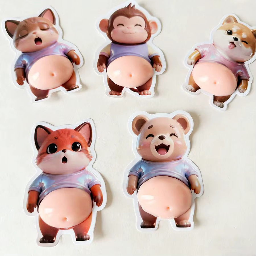 Süße Tiere 3D Puffy Aufkleber, weiche dekorative Bauchtiere in Multicolour für Handyhülle und Scrapbooking - Bild 3