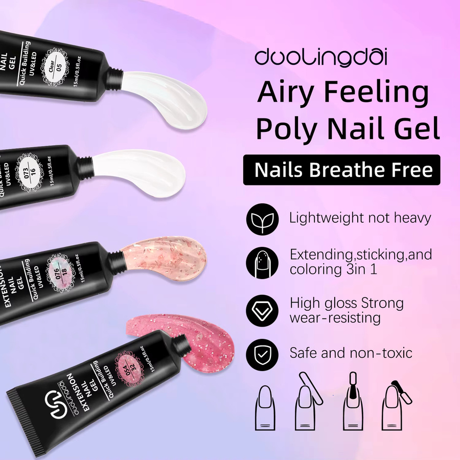 DUOLINGDAI Poly Gel Nagel-Set, 4 Farben, Glänzend - Bild 3