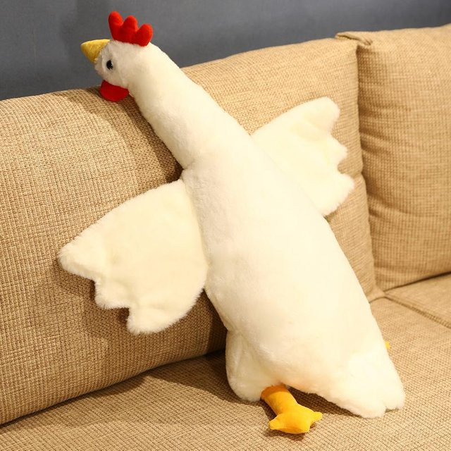 Yiran Health & Beauty Hahn Plüschtier, Schwan Hähnchen Puppe, Weiß, ab 12 Jahren - Bild 1