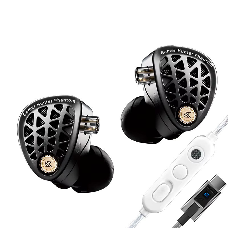 KZ Phantom Hi-Fi Gaming In-Ear Kopfhörer mit versilbertem Dual-Parallel-Kabel in Schwarz und Silber - Bild 2