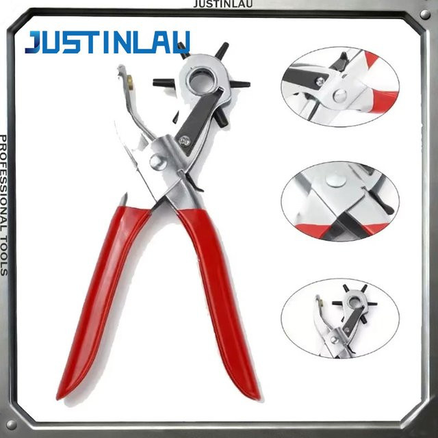 JUSTINLAU 6-in-1 Gürtelstanzmaschine Manuelle Lochstanze für Leder und Handwerk - Bild 1