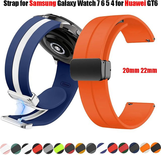 CAOWTAN Uhrenarmband Silikon, magnetische Schnalle, Schwarz, Unisex - Bild 1