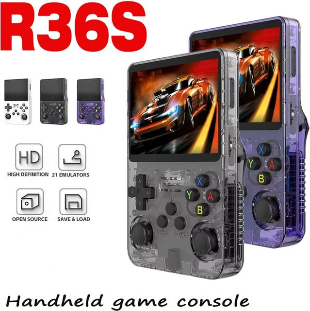 R36S Retro-Spielkonsole von XMWL mit 3,5 Zoll Display, Linux Open-Source-System und 128GB Speicher in Blau - Bild 1