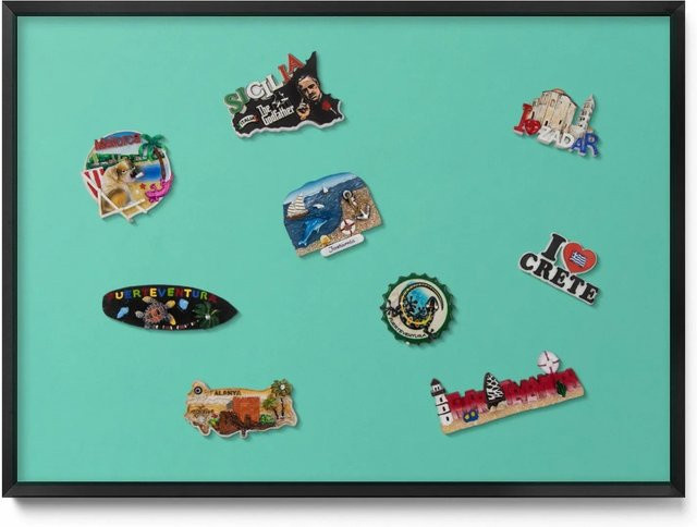Tulup Magnettafel aus Metall in Mintgrün mit schwarzem Rahmen, B: 70 cm, H: 50 cm - Bild 1