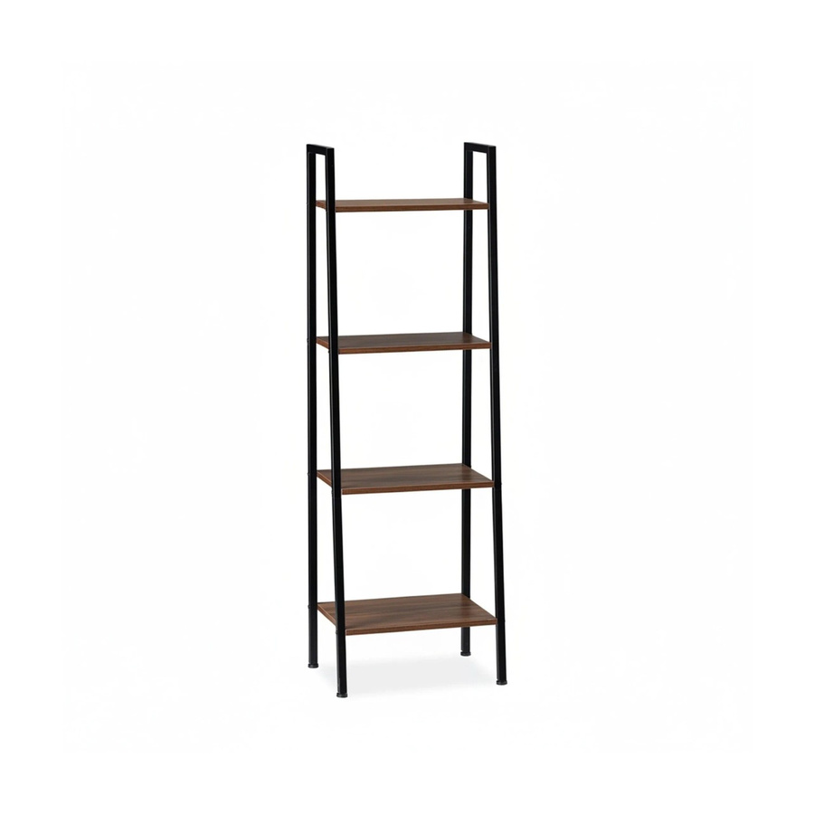 Relaxdays Standregal im Industrial Design aus Holz und Metall, Schwarz, 4 Ablagen, H x B x T: 136 x 44 x 31,5 cm - Bild 2