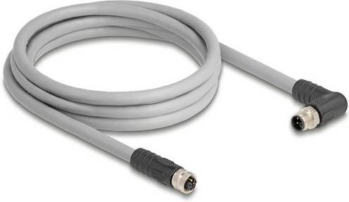Delock 80552 Sensor-Aktor-Kabel M12 in Grau, Länge: 5 m - Bild 1