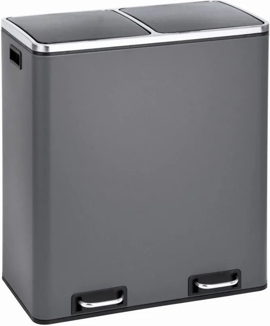Svita TM2X30 Treteimer mit Mülltrennsystem, 60 Liter, Grau - Bild 1