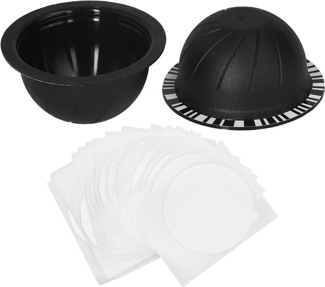 CosyHome Kaffeekapsel-Filterbecher für Nespresso Vertuo mit Einweg-Aluminiumfolien-Zubehör, Schwarz, 230 ml - Bild 1