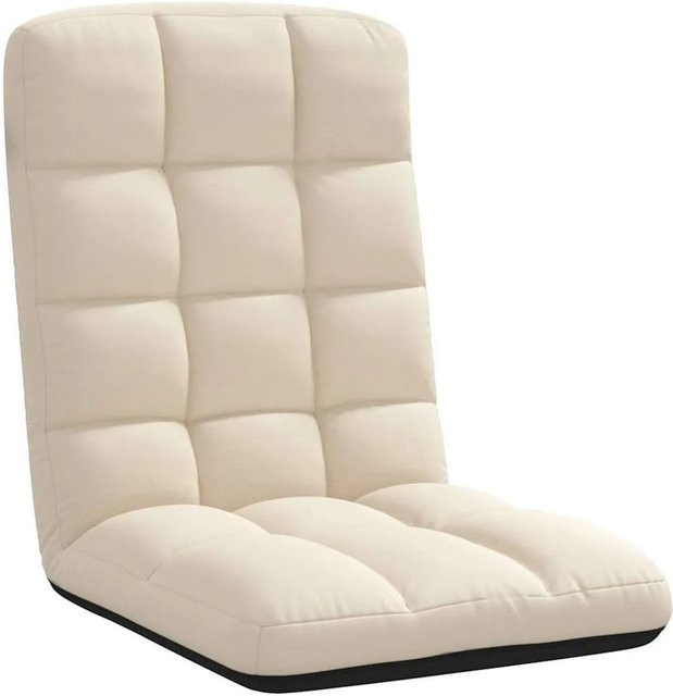 vidaXL Bodenstuhl faltbar in Beige mit verstellbarer Kopfstütze und Metallrahmen B/T/H: 71 x 51 x 62 cm - Bild 1