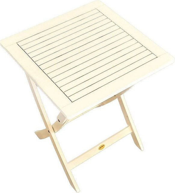 Sedex Klapptisch Catar aus Eukalyptusholz in Weiß gewischt, B/T/H: 60 x 60 x 1 cm - Bild 1