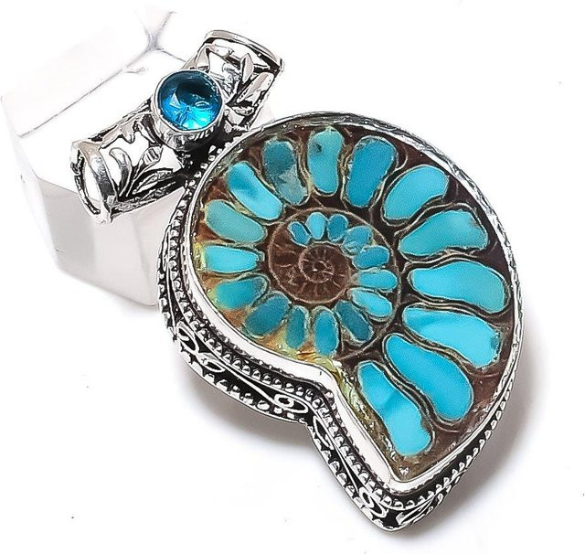 Manju Jewels Paradise Schmuckanhänger, Ammoniten-Fossil, Topas, 925 Sterlingsilber, Damen - Bild 1