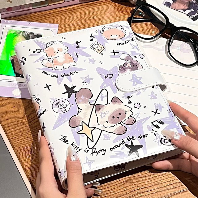 Stars & Cat A5 Kartenordner aus wasserfestem PU-Leder für Kpop Fotokarten und Idol-Sammelalben - Bild 1