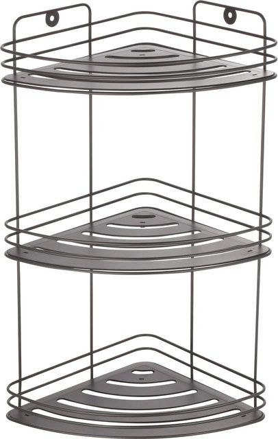 MSV Eck-Regal Kery aus Stahl in Mattschwarz für dein Badezimmer B/T/H: 20 x 20 x 41 cm - Bild 1