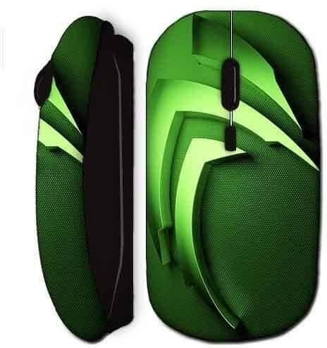 Energy Monster Kabellose Ergonomische Maus mit WiFi-USB-Stick in Schwarz und Grün für Mac und PC - Bild 1