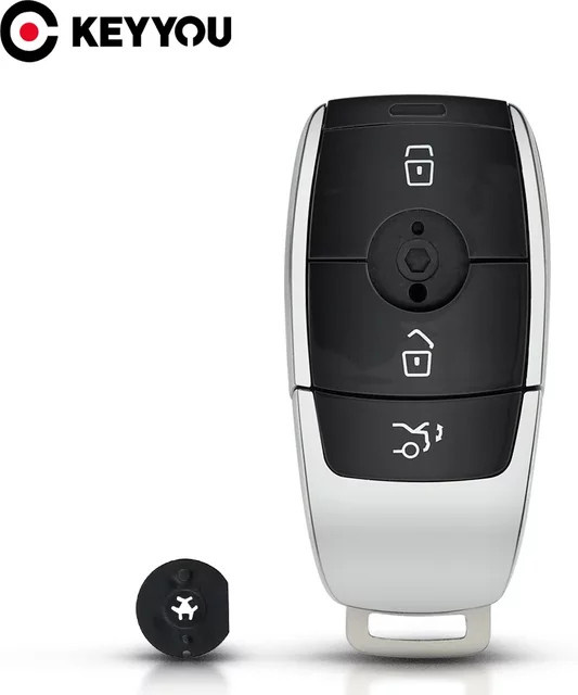 KEYYOU 3-Tasten-Autoschlüsselgehäuse für Mercedes Benz in Schwarz - Bild 1