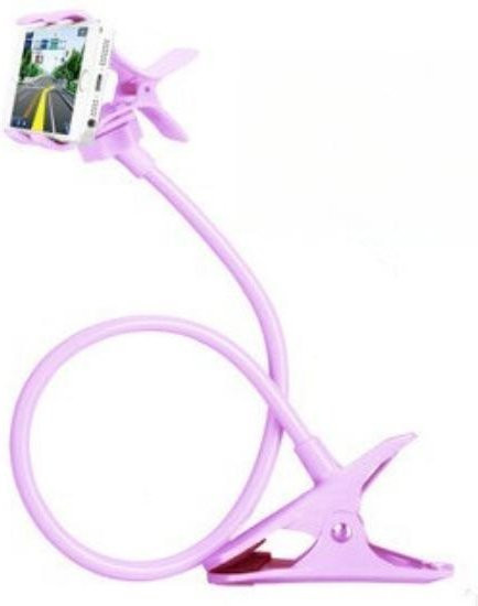 Universal Lazy Bed Desktop Clip Handyhalterung mit 360 Grad flexiblem Arm in Rosa - Bild 1