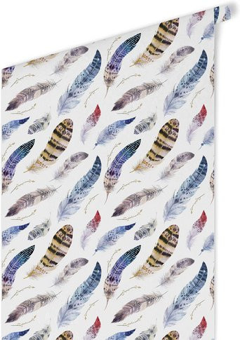 K&L Wall Art Vliestapete Kinder bunte Federn Indianer, mehrfarbig, matt - Bild 1