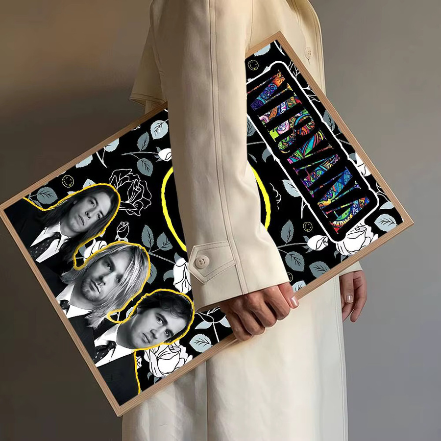 Potdemiel Kurt Cobain Nirvana Anime Poster Aufkleber, wasserfestes Papier, Multicolor, rechteckig - Bild 3