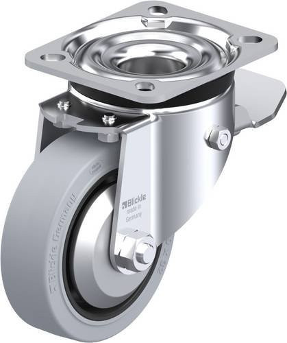 Blickle Lenkrolle LK-POEV 100XR-1-ST-SG-FA mit Feststeller in Schwarz-Grau, Rad-Durchmesser: 100 mm, Tragfähigkeit: 200 kg - Bild 1