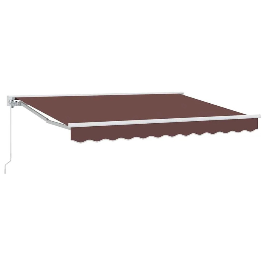 vidaXL Markisenrahmen Semi-Cassette aus Aluminium und Polyester in Braun und Weiß, B: 350 cm - Bild 2