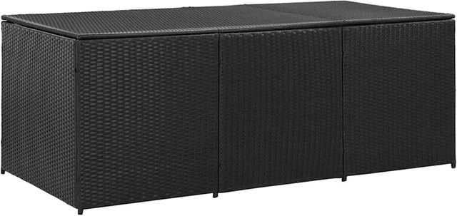 vidaXL Gartenbox aus Poly Rattan und Metall in Schwarz, B/T/H: 180 x 90 x 70 cm - Bild 1