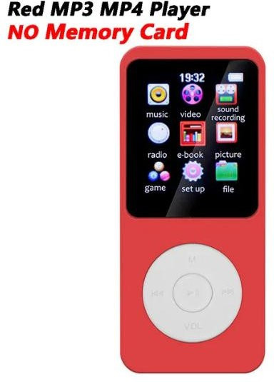 Tragbarer MP3-Player von Meiteai-All mit Bluetooth 5.4, 1,8 Zoll Bildschirm, UKW-Radio und E-Book-Funktion in Rot - Bild 1