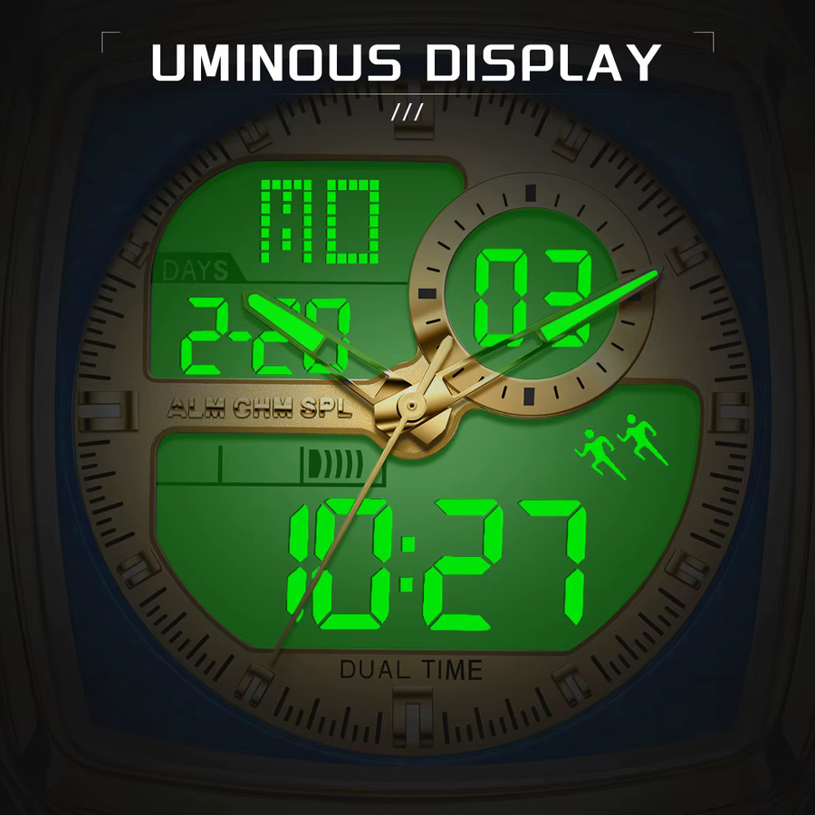 FOXBOX Digitaluhr, Quarz, Silikon, Gold, Bicolor, Herren - Bild 2