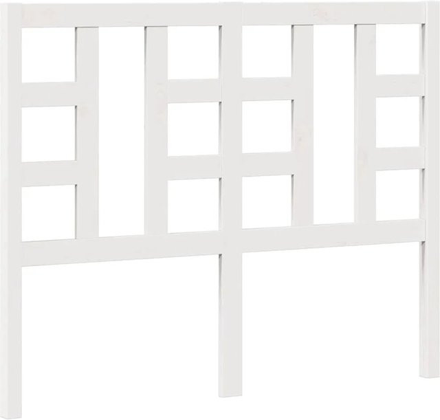 vidaXL Kopfteil aus Kiefer-Massivholz in Weiß mit rustikaler Optik, B/T/H: 126 x 4 x 100 cm - Bild 1