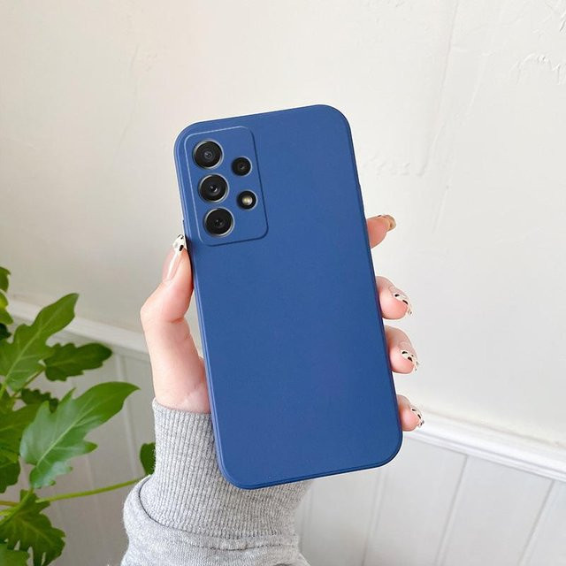 Matte Silikon-Schutzhülle für Samsung Galaxy S25 Ultra S24 FE S23 Plus A56 A36 A16 A55 A06 A35 A15 5G A17 S26 Rückseite in Blau - Bild 1