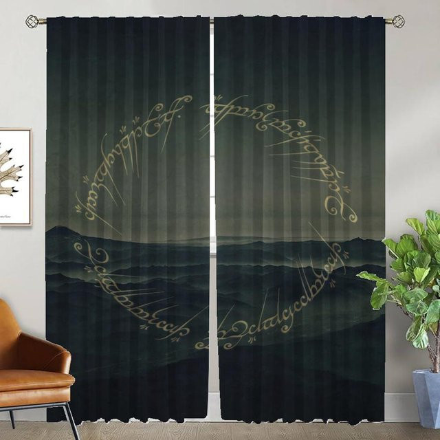 Der Herr der Ringe Anti-Mücken-Vorhänge aus Tüll, 2er-Set, Schwarz, B: 96 cm, H: 213 cm - Bild 1