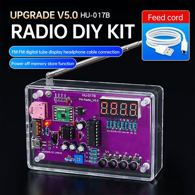 Diymore HU-017B RDA5807S FM Radio-Bausatz DIY Elektronik-Lernset in Multicolour - Bild 1