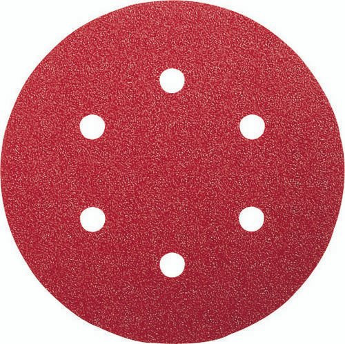 Bosch Exzenterschleifpapier mit Klett, gelocht, Körnung 180, Durchmesser: 150 mm, 5 Stück, rot - Bild 1