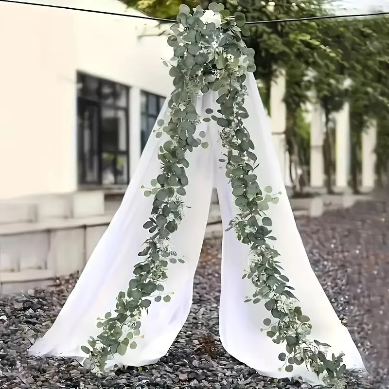Künstliche Eukalyptus-Girlande in Grün als hängende Pflanzendekoration für Hochzeiten und Wanddekoration - Bild 4