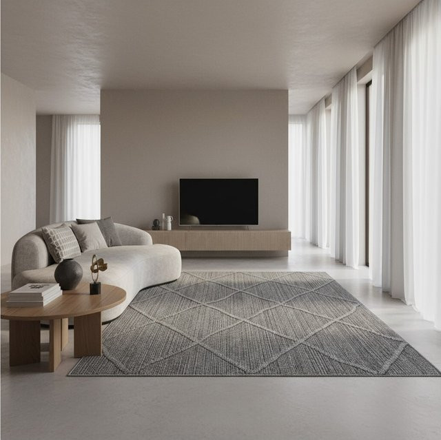 Outdoorteppich IMST von Kadima Design im Boho-Stil, Grau, B: 80 cm, T: 150 cm - Bild 1