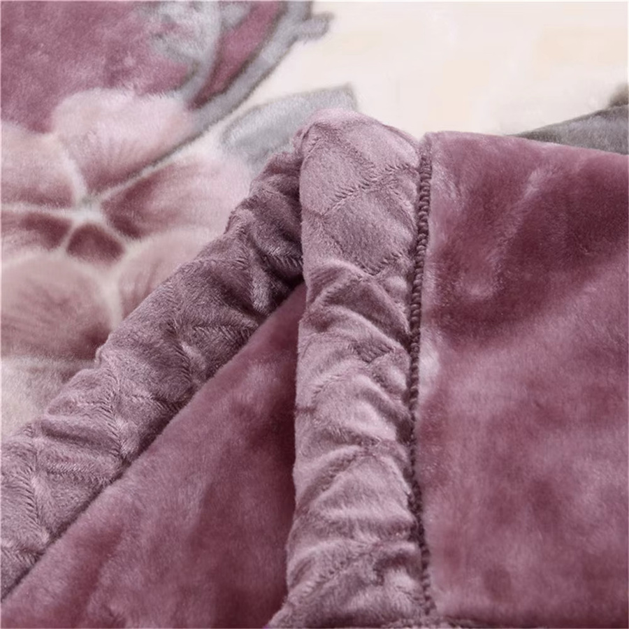 JAGDAMBE Winterbettdecke im koreanischen Stil aus weichem Raschel-Nerz, doppelschichtige schwere Decke mit Diamond-Design - Bild 4
