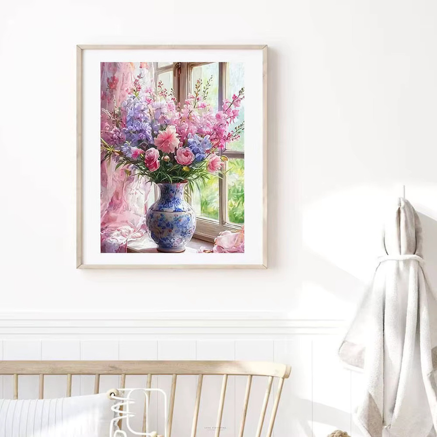 Huacan DIY Diamant-Malerei mit floralem Motiv und Vase in Multicolour, B/H/T: 20 x 30 x 20 cm - Bild 2