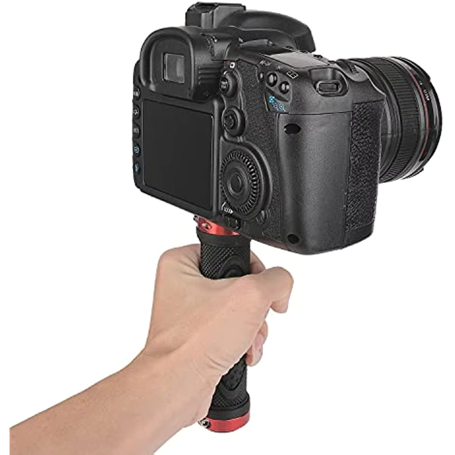 Lousxy Kamera Griff Stabilisator mit 1/4 Zoll Außenschraube für Telefon, Digital Video Camcorder und LED Licht in Schwarz - Bild 3