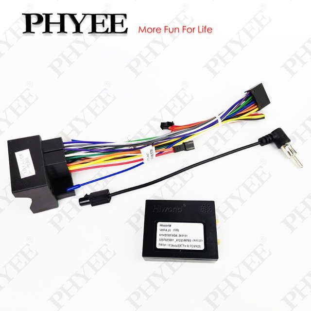 PHYEE Funkkabelbaum-Adapter mit CAN-Bus-Decoder, 16-poliges Auto-Android-Kabel für VW Golf, Jetta, Polo, Passat, T-Roc, Octavia und Leon - Bild 1