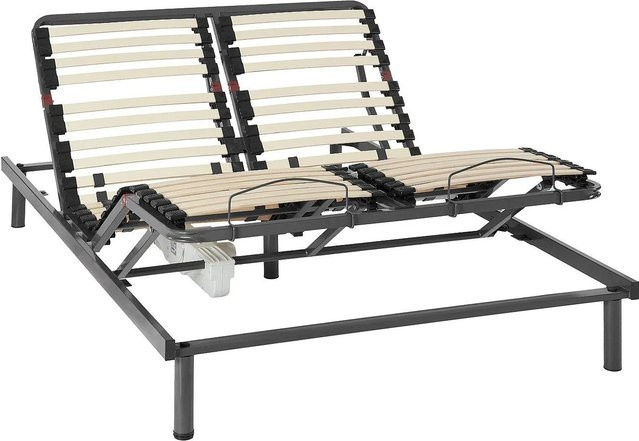 Vente-unique Bettgestell Pandino mit verstellbarem Lattenrost, Schwarz, Breite: 140 cm - Bild 1