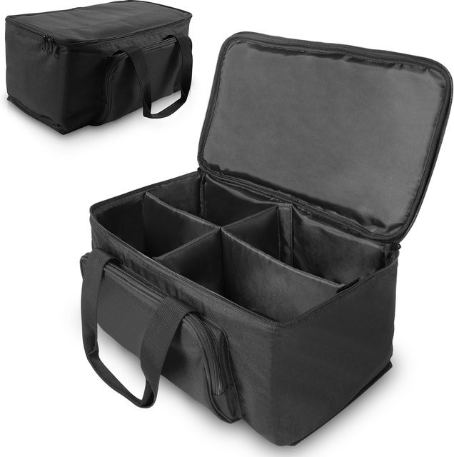 Datewink Par Licht Tasche für 4 Scheinwerfer, Wasserdichte Aufbewahrungstasche aus 600D PVC und 210D Futter, Schwarz, B/T/H: 18 x 18 x 10 cm - Bild 1