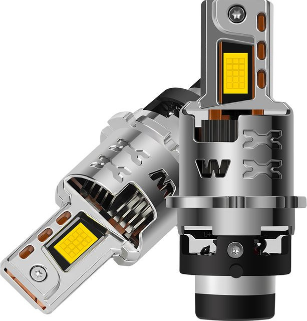Roadsun LED-Scheinwerfer D2S/D2R mit Canbus No Error, 200W Hochleistungslampen in Silber mit 3570 CSP-Chip und Lüfter - Bild 1