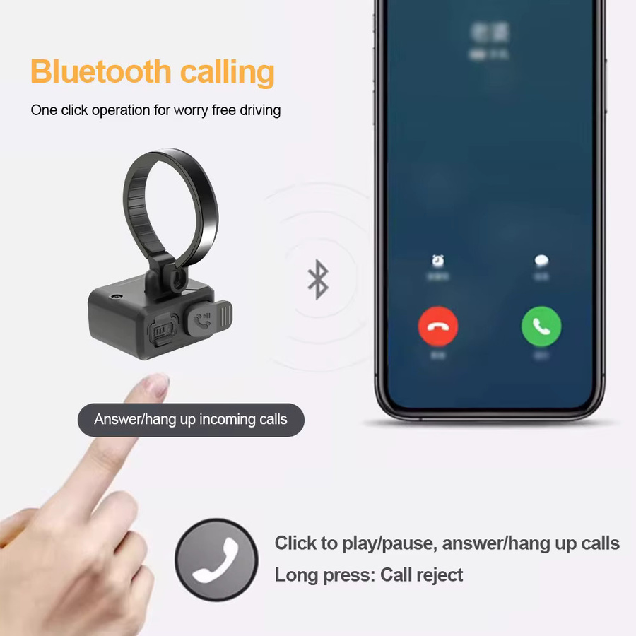 Kebidumei Bluetooth 5.3 Fernbedienung für Helm und Lenker in Schwarz - Bild 2