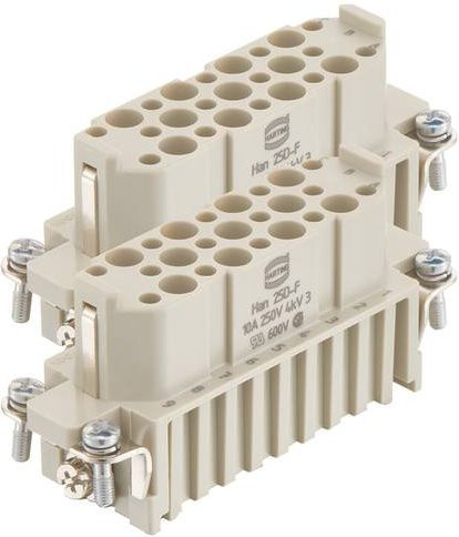 HARTING Stifteinsatz 09210253111 aus Kunststoff, 50 Crimpen, Beige/Grau - Bild 1